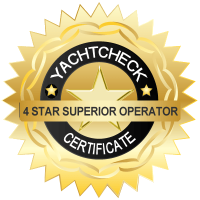 YachtCheck_4_Star_Award Yachtcharter Lemmer mit 4 Sternen